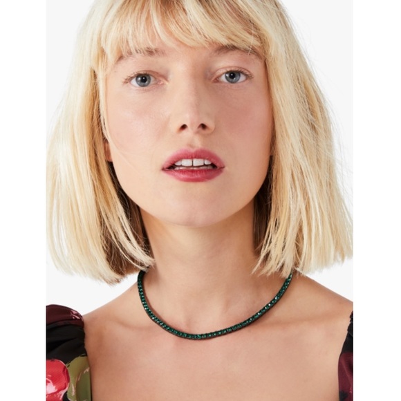 kate spade Jewelry Kate Spade Green Rhinestone Shimmy Tennis